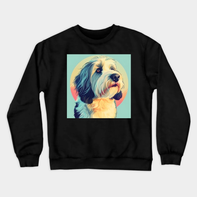 Bearded Collie in 70's Crewneck Sweatshirt by NatashaCuteShop